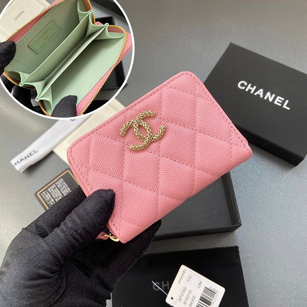 [Feminine color?] Chanel Zip Coin Purse Replica AP3521