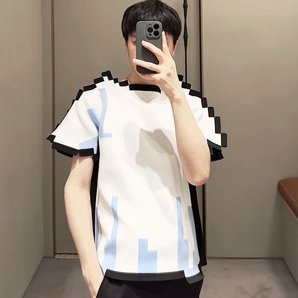 New [Loewe Copy] Pixelated Top (Technical Knit) loa13840