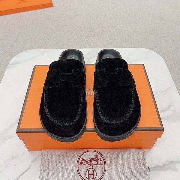 Classic relaxed fit Hermes mules fake erh42705