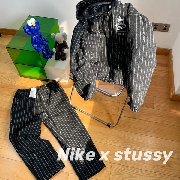 Stussy Nike replica striped jacket and wool pants set
