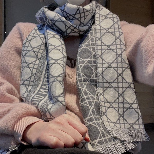 Dior Cannage Fake Scarf Cashmere & Virgin Wool dex85124