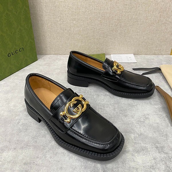 Gucci Replica Metal Logo Leather Loafers GUW19384 Gucci Replica Metal Logo Leather Loafers GUW19384