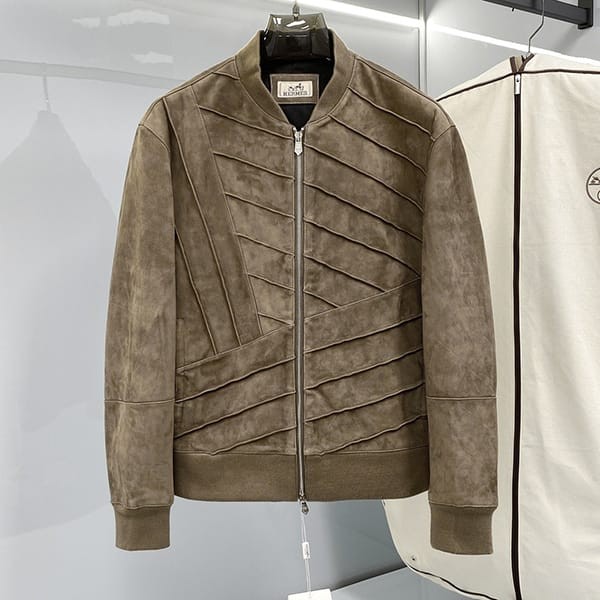 Very popular all over the world? Hermes Replica Rib Blouson Leather Jacket erq81017