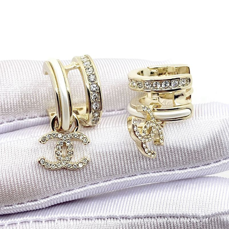 [Very Popular] Fake Chanel Earrings with Coco Mark and Rhinestones shu24978