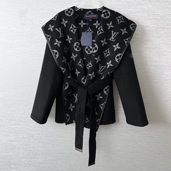 Stylish Louis Vuitton Replica Hooded Wrap Coat 1ABSIN Stylish Louis Vuitton Replica Hooded Wrap Coat 1ABSIN