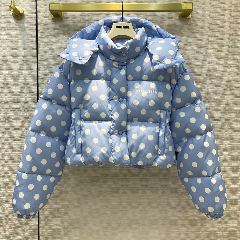 Love at first sight? [Miu Miu coat replica] Hooded cashmere down jacket myl07689