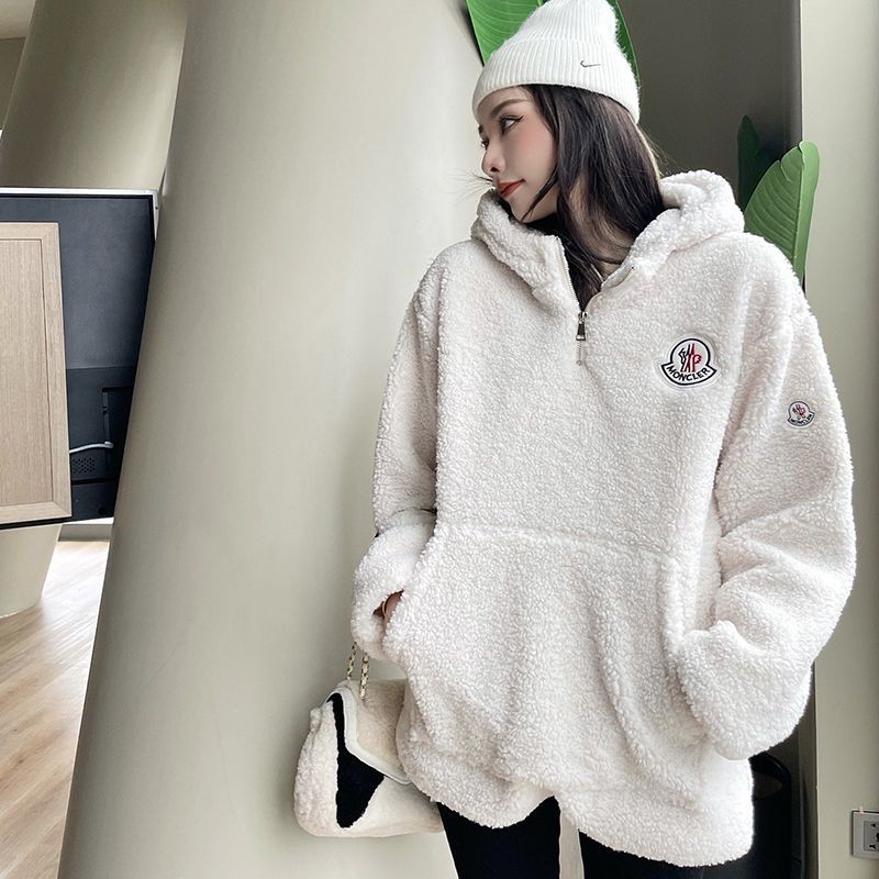The hottest topic! Moncler fleece hoodie replica white mor86831