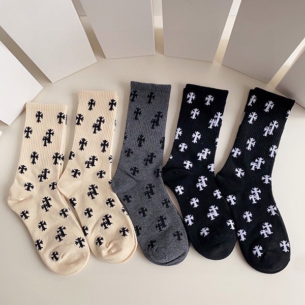 Chrome Hearts Socks Replica CH Cross Three Pairs of Socks Kuf95228