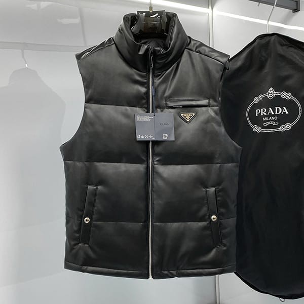 Super low price! Prada replica cashmere short down vest leather pum72430