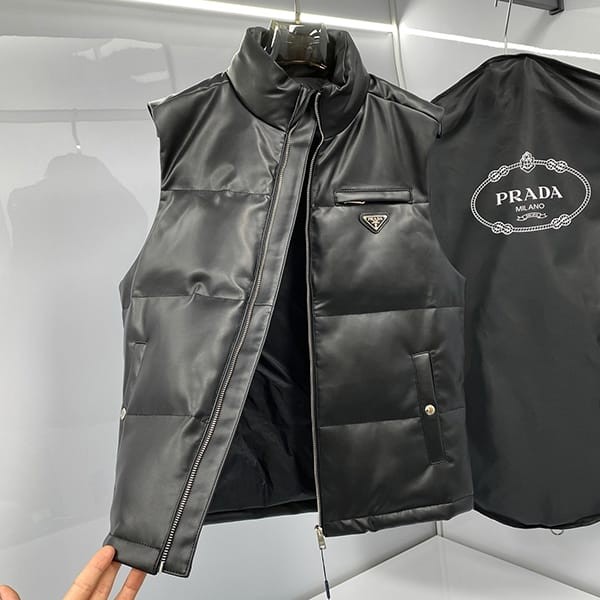 Super low price! Prada replica cashmere short down vest leather pum72430