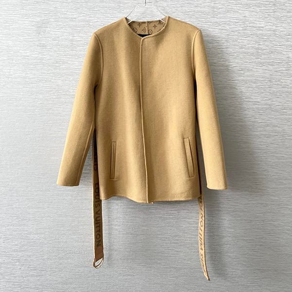 Very popular all over the world? Louis Vuitton wool no-collar coat replica monogram vuv23999