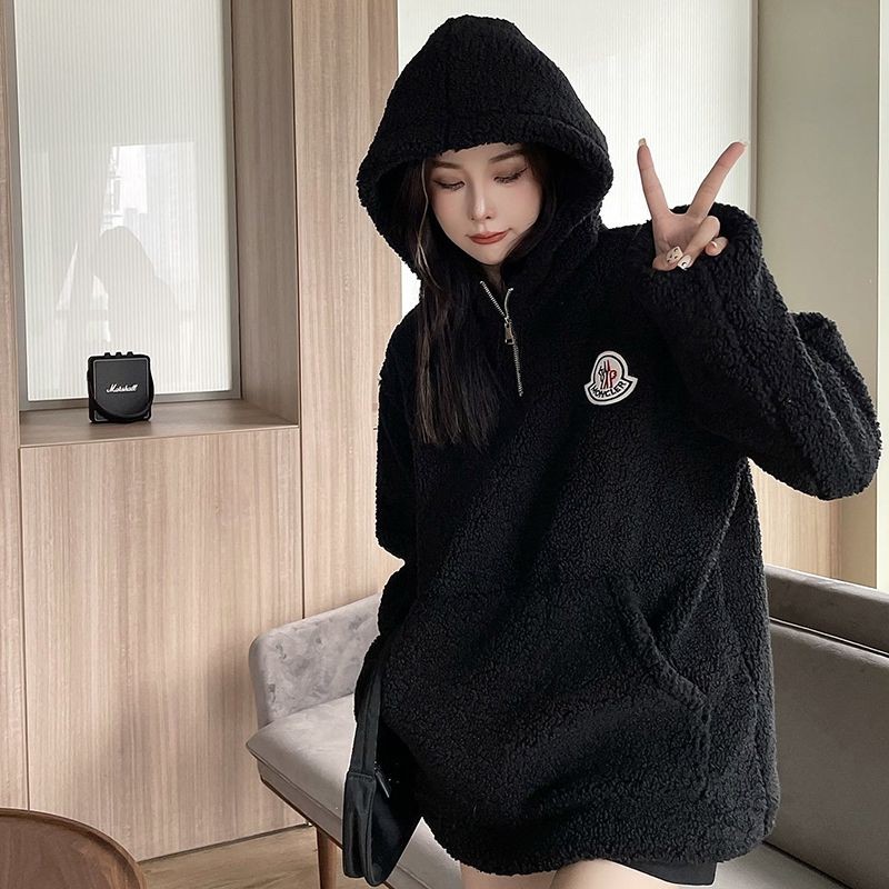 Sold out Moncler Replica Fleece Parka Black mov23914