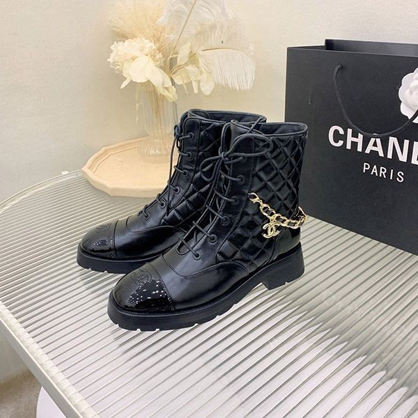 Super popular! Chanel lambskin lace-up short boots shy25987 Super popular! Chanel lambskin lace-up short boots shy25987