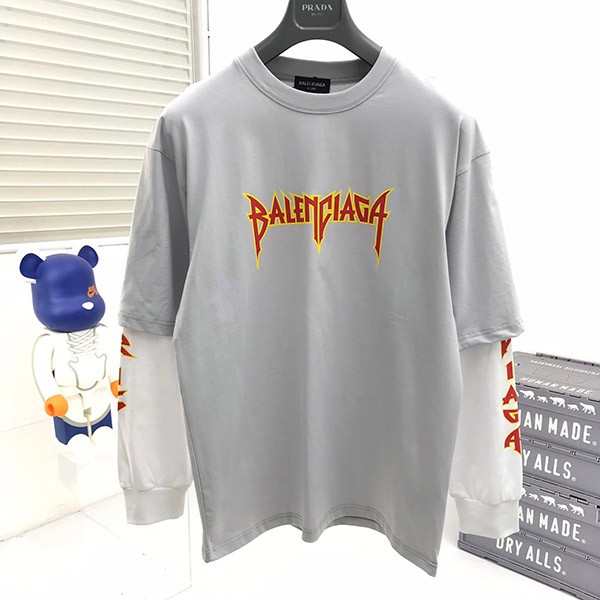 Balenciaga METAL DOUBLE SLEEVE T-shirt copy 698089TMV889012