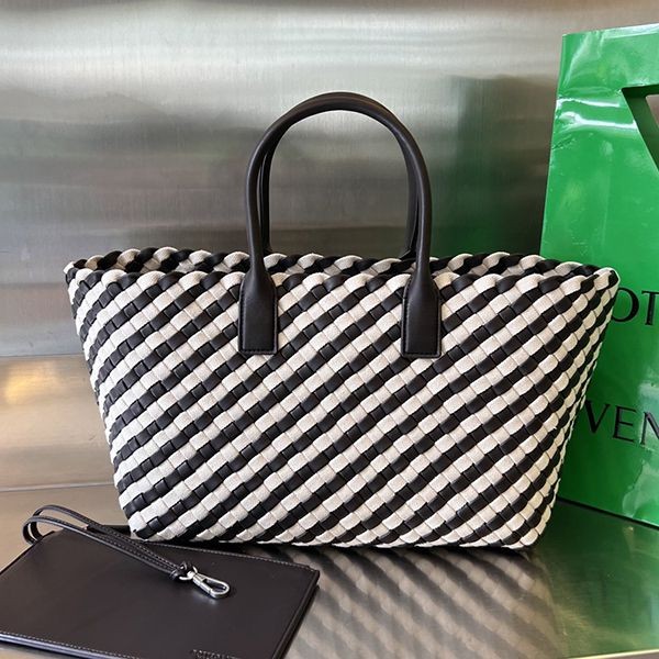 Very popular! [Bottega Veneta N-grade product] Large Cabas Nappa Leather Canvas Tote 755154