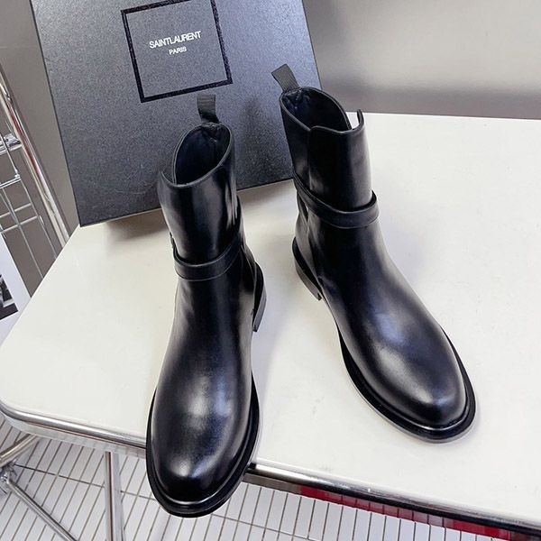 Saint Laurent Leather Pull-On Bottle Ankle Boots Sag45881