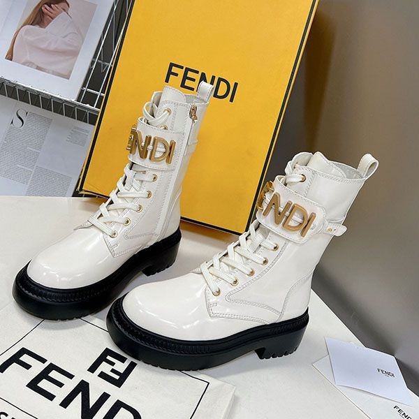 New design Fendi Graphie FF pattern biker boots replica feh09396