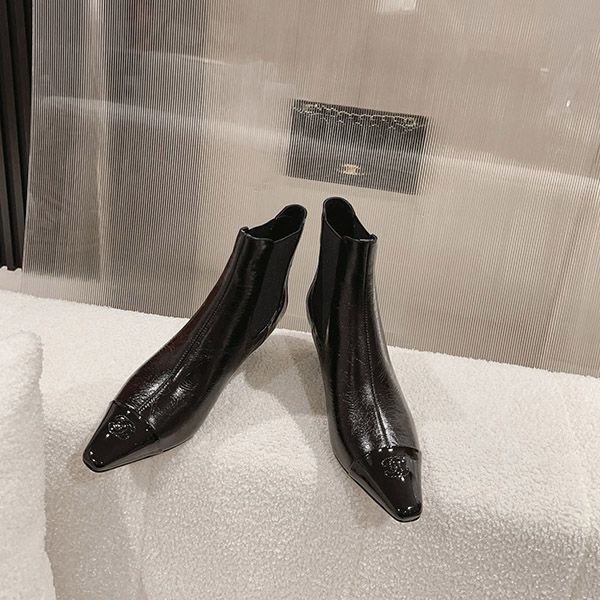 Tracking included Chanel short boots 23B logo shb35531