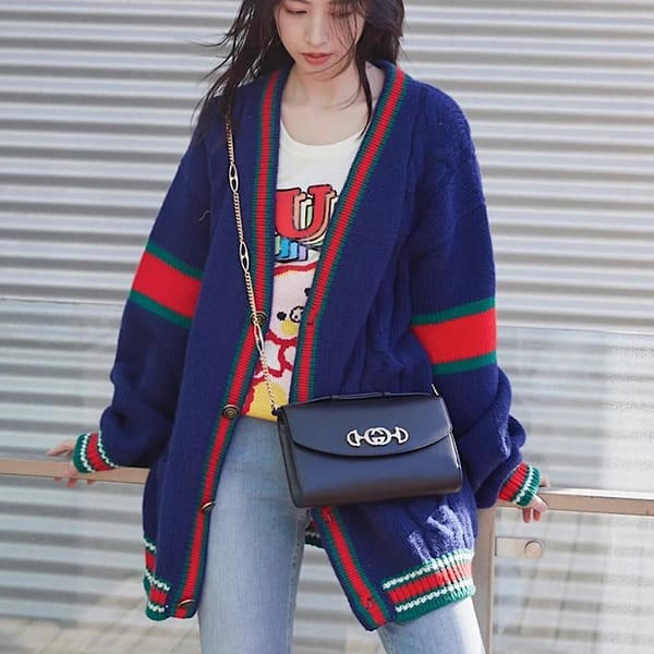 Eye-catching color Gucci cable knit cardigan copy 497037X15614352