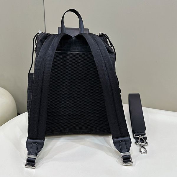 Attention ★ Fendi Replica Drawstring FF Fabric Small Backpack feb88633