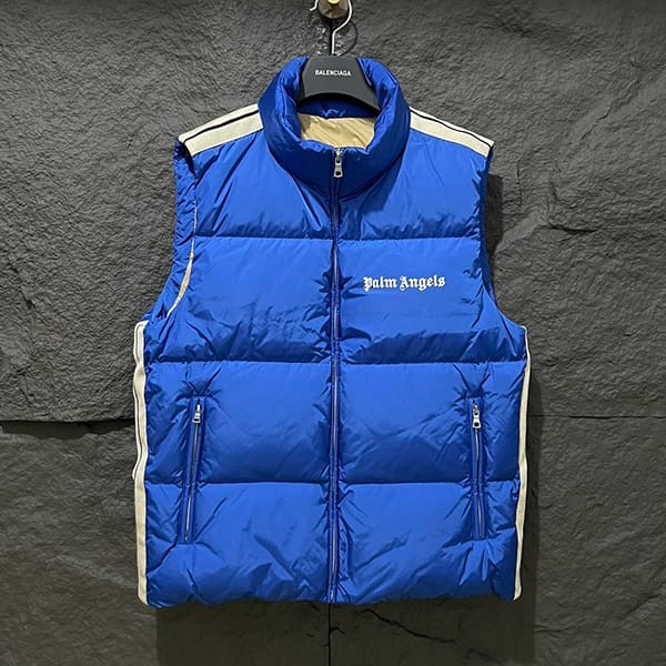 Sale New Moncler x Palm Angels Collaboration Logo Short Down Vest Fake mok66390