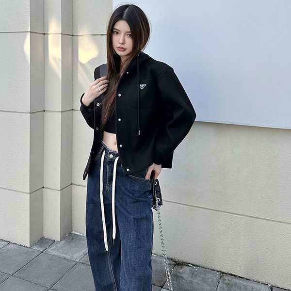 Prada popular logo elegant cashmere hoodie replica puj11020