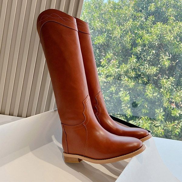 Luxury brand Saint Laurent HUNT flat leather fake long boots Sas77635