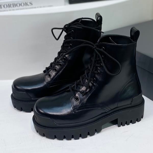 Super low price! Balenciaga STRIKE LACE-UP Boots, fake, thick sole, 590974WA9601000