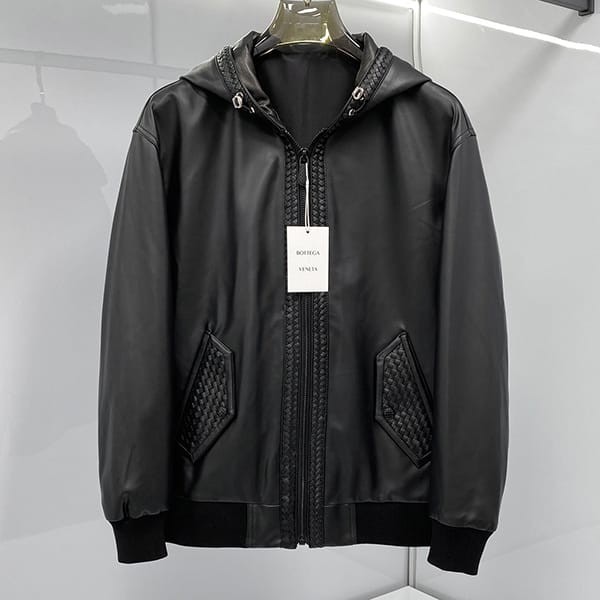 Free shipping Bottega Veneta fake lamb leather anorak pullover jacket boi19208