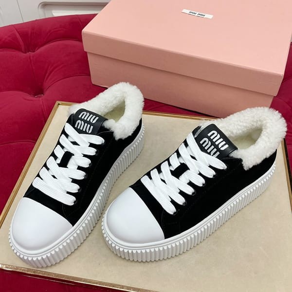 No.1 popular Miu Miu replica suede sneakers with boa calfskin and mouton myk77014 No.1 popular Miu Miu replica suede sneakers with boa calfskin and mouton myk77014