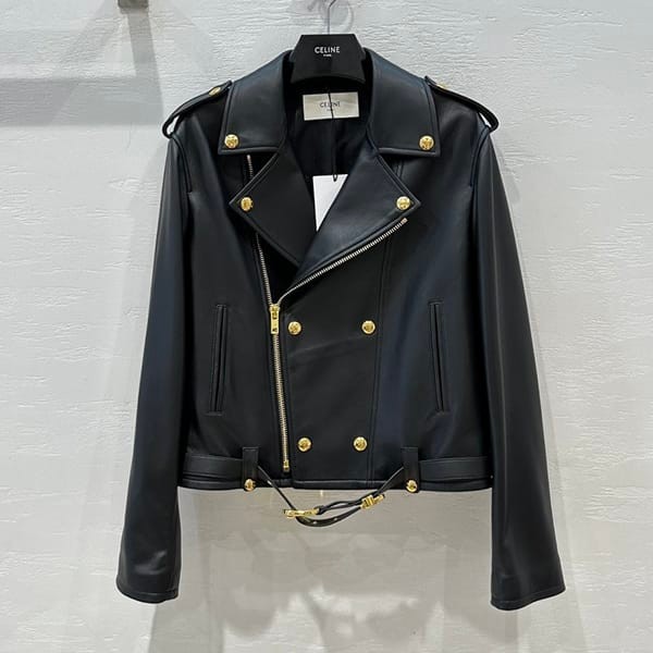 ★Japan!! Popular! Celine Lambskin Biker Jacket Replica 2EE14305Q38NO