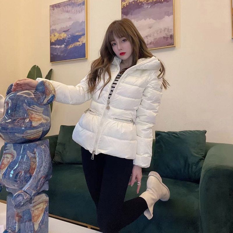 ★Japan!! Popular! Moncler Replica Hooded Down Jacket Black/White moz64738