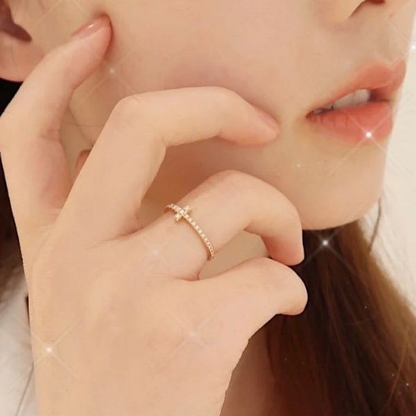 Rare Tiffany Fake T Wire Gold Diamond Ring Tim09242