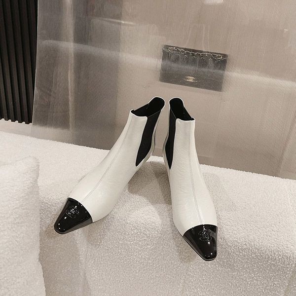 Hard to find Chanel short boots 23B logo shx68008