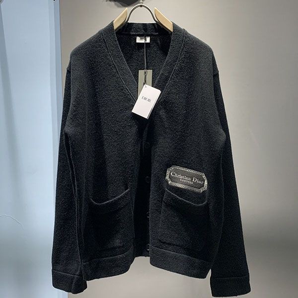 Super Hot Topic! Dior Logo Embroidered Cashmere Cardigan Replica deb37101