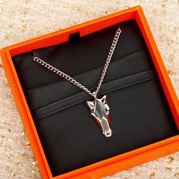 Hermes Destrier Horse Necklace Fake Pendant erq59637
