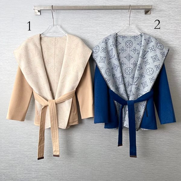 Hard to find Louis Vuitton replica reversible short hoodie wrap coat in 2 colors vuq79100