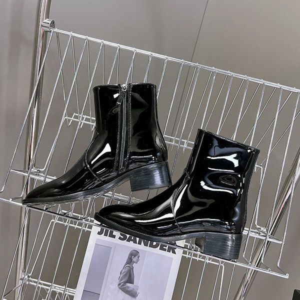 Saint Laurent Betty Bootie Glazed Leather Replica Sap62361