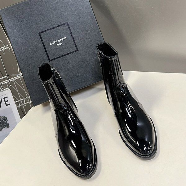 Saint Laurent Betty Bootie Glazed Leather Replica Sap62361
