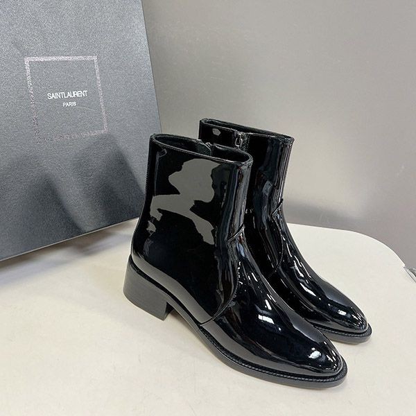 Saint Laurent Betty Bootie Glazed Leather Replica Sap62361