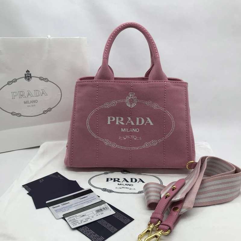 Rare Prada Canapa Replica x Leather Tote Bag / Shopping Bag puw66028