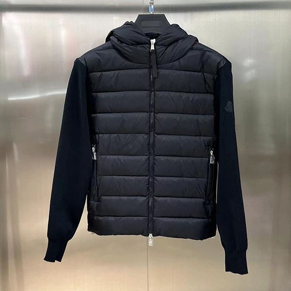 [New 23AW] Moncler knitted cuff down jacket with hood moe14277