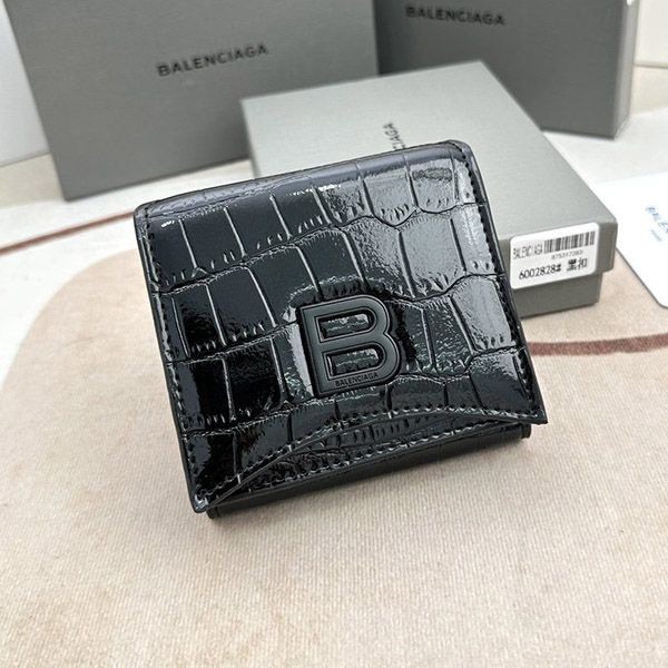 ★Safe shipping with tracking Balenciaga fake crocodile embossed mini wallet bay00612