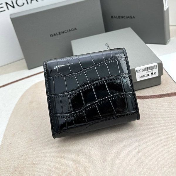★Safe shipping with tracking Balenciaga fake crocodile embossed mini wallet bay00612