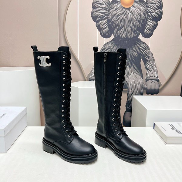 Replica Celine Triomphe Long Platform Heel Boots Rubber Sole Cei81482