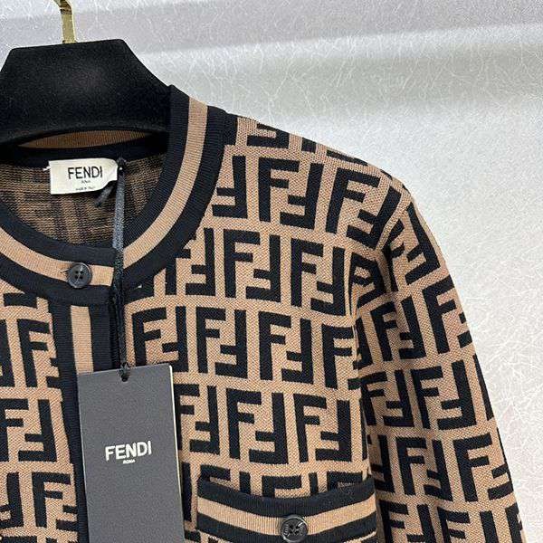 Fendi FF motif knitted cardigan replica feq48501