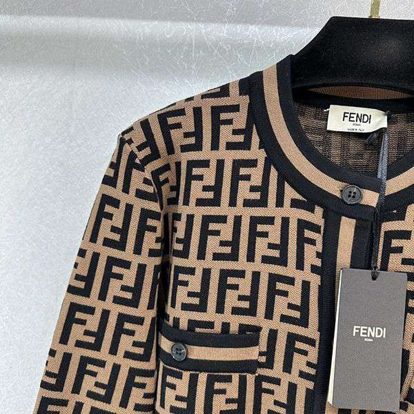 Fendi FF motif knitted cardigan replica feq48501