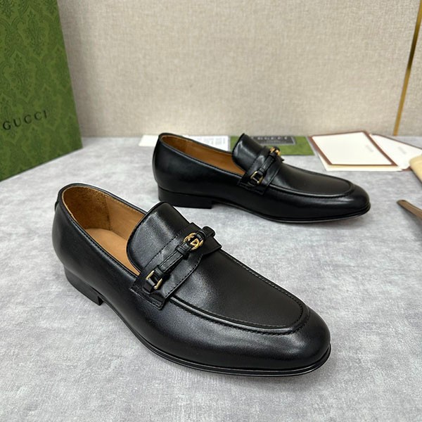 Gucci Interlocking G Detail Nappa Loafers Replica guw26949