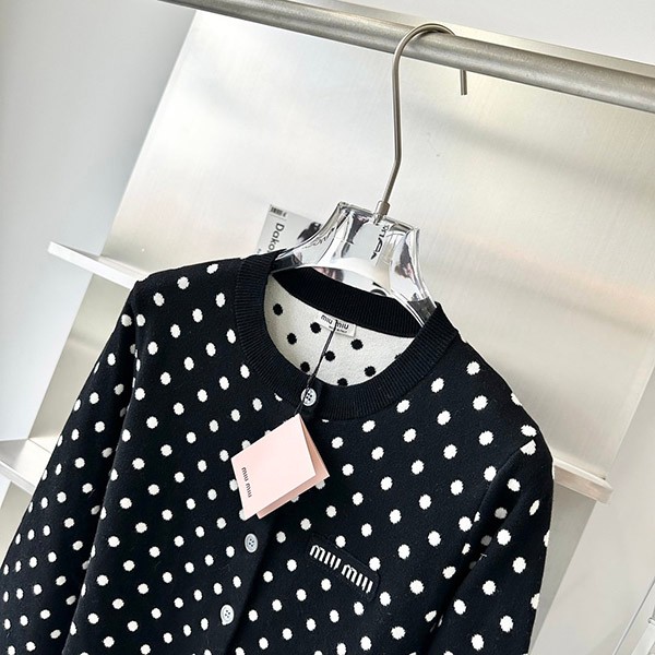 Miu Miu Replica Polka Dot Viscose Cardigan myb71331