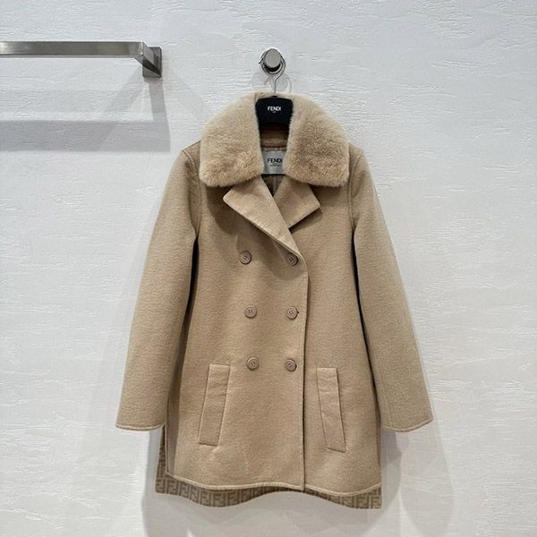 Fendi Coat Brown Cashmere Coat Replica fep43719